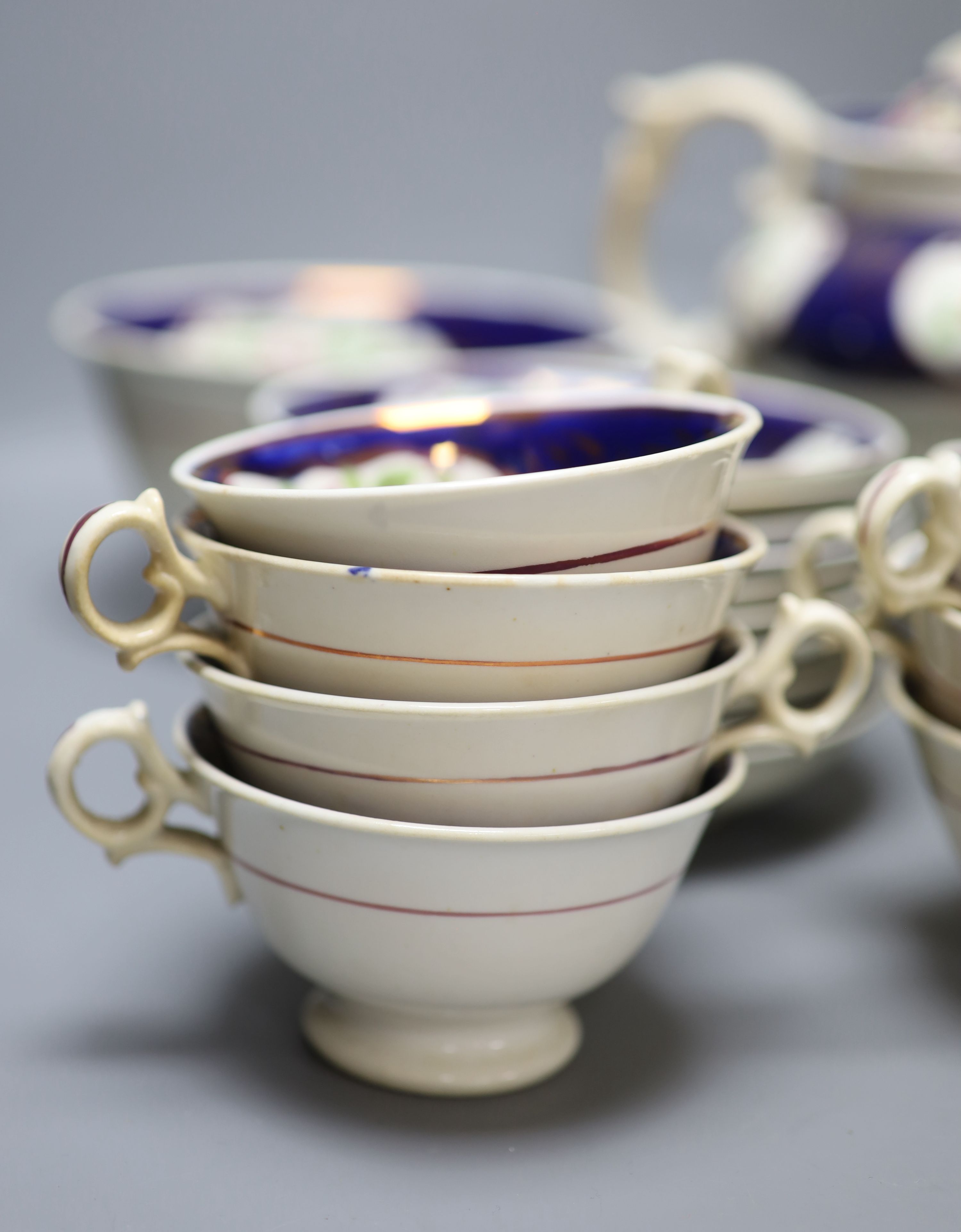 A Victorian Continental porcelain teaset